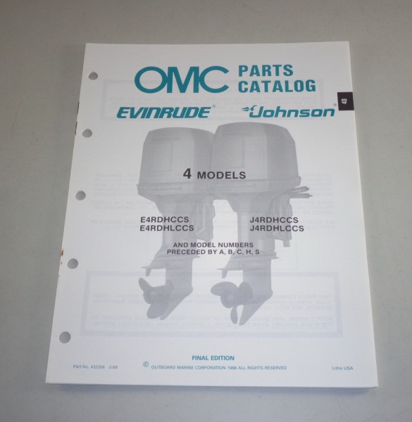 Teilekatalog / Parts List OMC Johnson Evinrude Außenborder 4 - Models von 1988