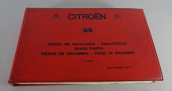 Teilekatalog / Ersatzteilkatalog / Parts Catalog Citroen GS Stand 09/1970