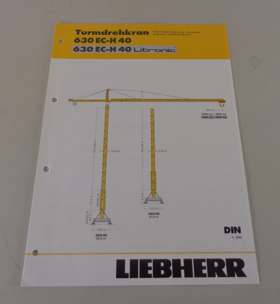 Datenblatt Liebherr Turmdrehkran 630 EC-H 40 / 630 EC-H 40 Litronic von 05/2003
