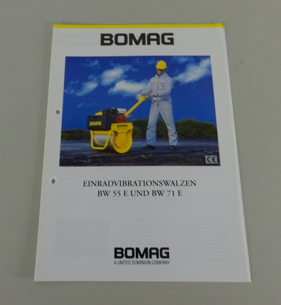 Prospekt / Broschüre Bomag Einradvibrationswalzen BW 55 E / BW 71 E Stand 2/1995