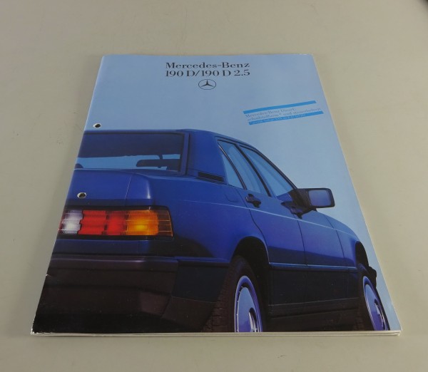 Prospekt / Broschüre Mercedes-Benz W201 190 D / 190 D 2.5 von 08/1985