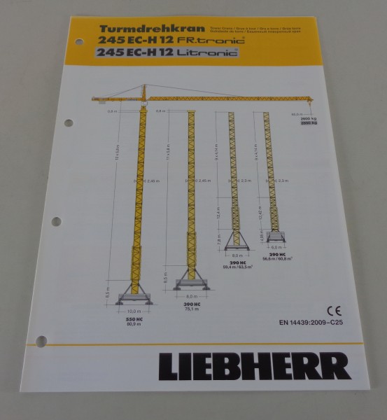 Datenblatt Liebherr Turmdrehkran 245 EC-H 12 FR.tronic / Litronic von 04/2010