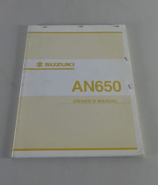 Owners Manual / Handbook Suzuki AN 650 Burgman von 04/2002