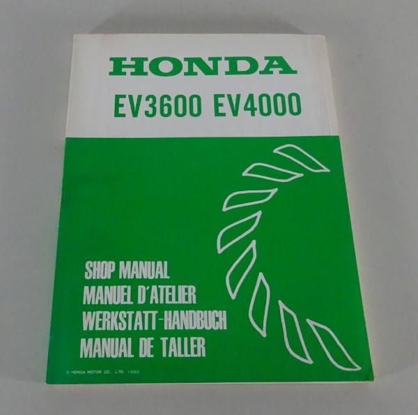 Werkstatthandbuch / Workshop Manual Honda Generator EV 3600 / 4000 Stand 1982