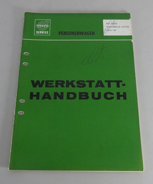 Werkstatthandbuch Volvo 140 / 142 / 144 Technische Daten Stand 08/1969