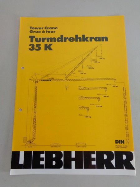 Datenblatt / Data sheet Liebherr Turmdrehkran 35 K Stand 04/1994
