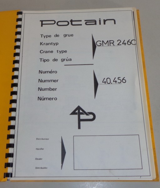 Teilekatalog / Spare parts list Potain Kran / crane GMR 246 C