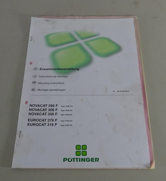 Montageanleitung Pöttinger Scheibenmähwerk NOVA CAT 266F/ 306 F/ 356 F/ 276F/316F
