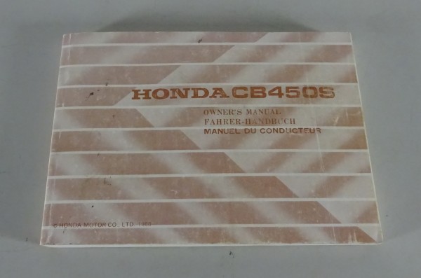 Betriebsanleitung / Owner's Manual Honda CB 450 S Stand 1988