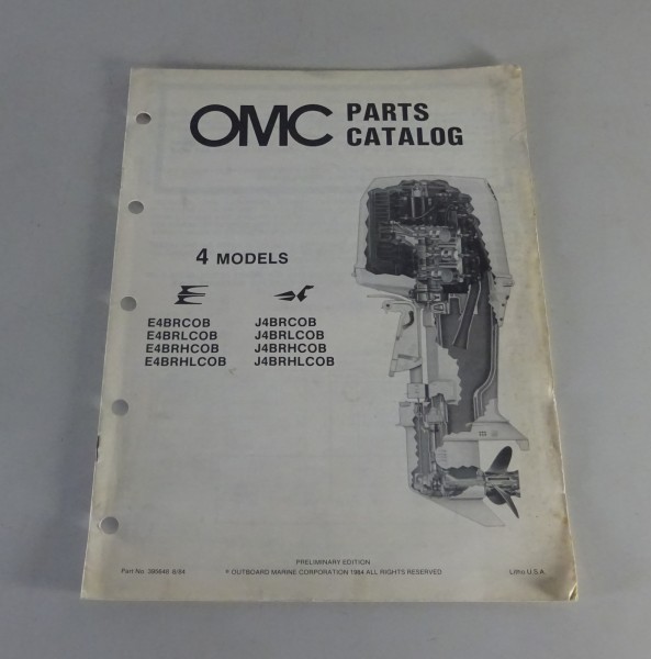 Teilekatalog OMC Evinrude / Johnson Outboards E4BR / J4BR Stand 8/1984