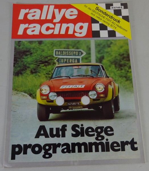 Prospekt / Prospektblatt | Fiat / Abarth 124 Rallye Racing Händlerstempel | 8/74
