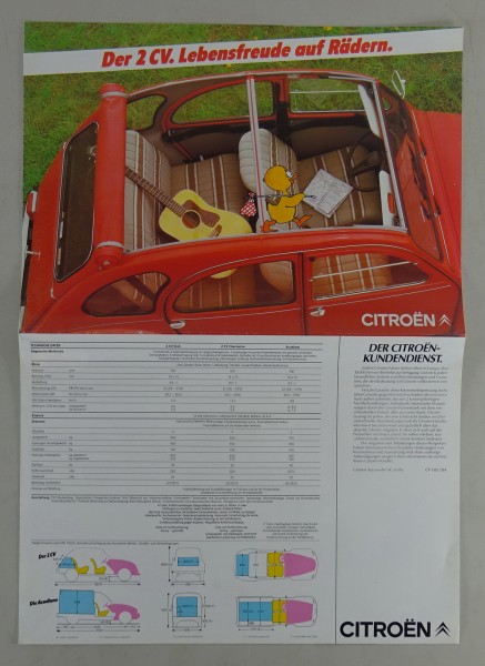 Prospekt / Broschüre Citroën 2CV | Lebensfreude auf Rädern Stand 07/1984