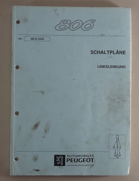 Werkstatthandbuch Peugeot 806 Schaltpläne | Linkslenkung Modelljahr 1994