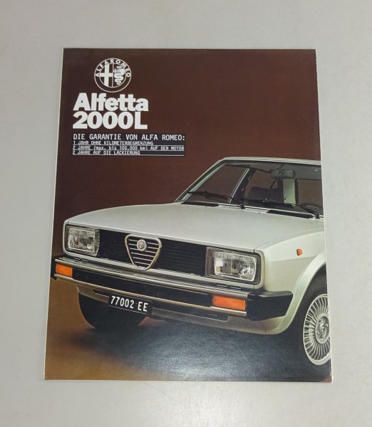 Prospekt / Broschüre Alfa Romeo Alfetta 2000L Lusso Stand 11/1978