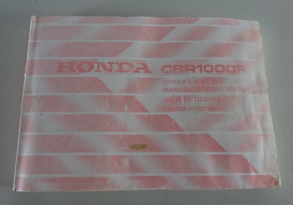 Betriebsanleitung / Handbuch Honda CBR 1000 F Typ SC21 Stand 1987