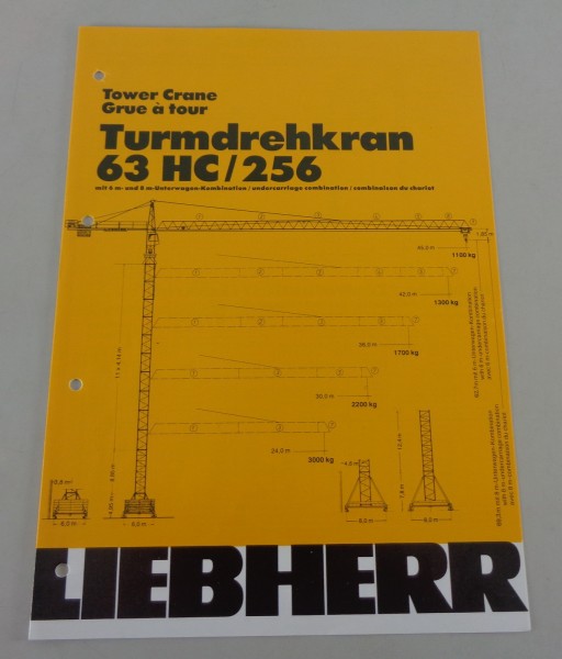Datenblatt / Technische BeschreibungLiebherr Turmdrehkran 63 HC/256 von 06/1983