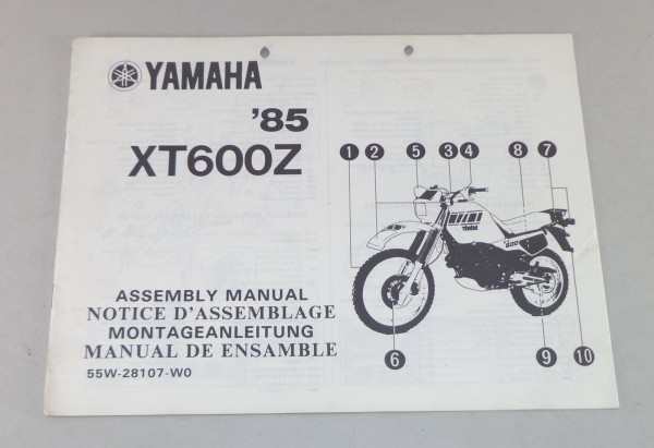 Montageanleitung / Set Up Manual Yamaha XT 600 Z Stand 1985