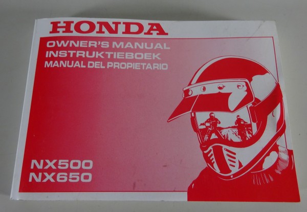 Betriebsanleitung / Handbuch Honda NX 500 / 650 Dominator Stand 1992