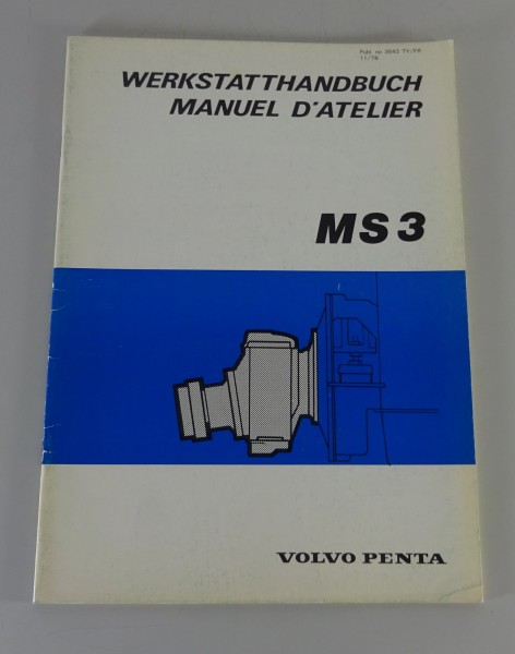 Werkstatthandbuch Volvo Penta Wendegetriebe MS3 DEU / FRA Stand 11/1978
