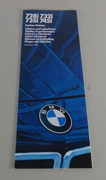 Prospekt Farben / Polster BMW E23 728i / 732i / 735i / 745i Stand 01/1985
