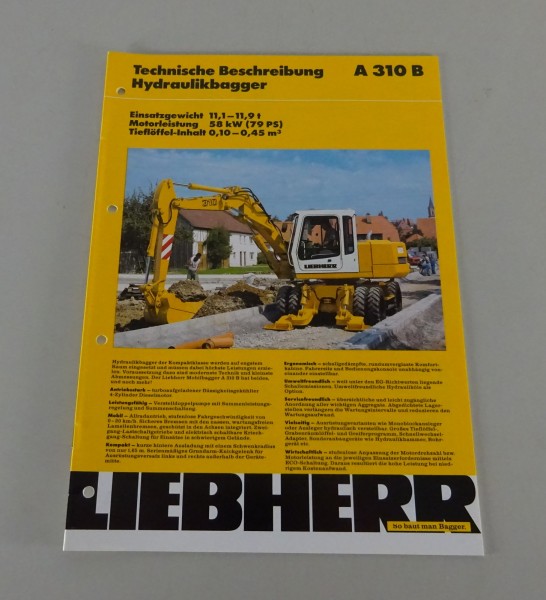 Prospekt Liebherr Hydraulikbagger A 310 B Technische Daten Stand 03/1999