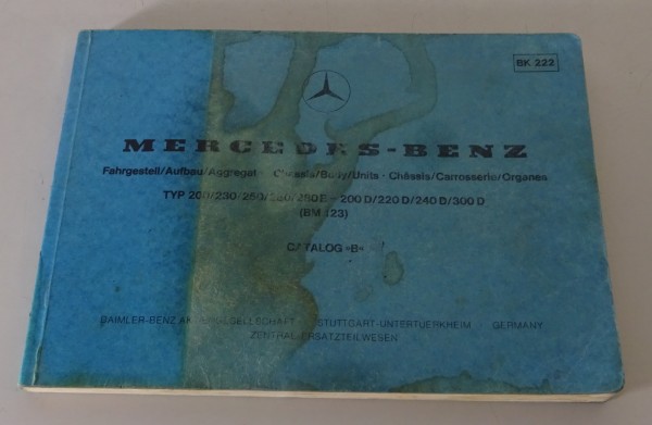 Bildkatalog Mercedes-Benz W123 200,230, 250, 280/E, 200D, 220D, 240D, 300D 1979