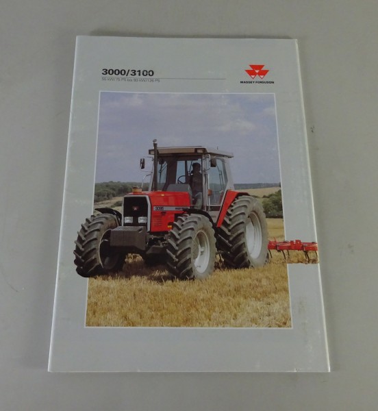 Prospekt Massey Ferguson Traktor MF 3000 / 3100 Allrad 75 - 126 PS Stand 1993