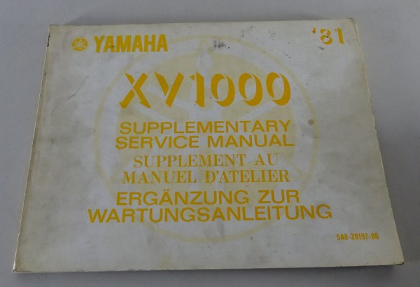 Werkstatthandbuch Nachtrag Yamaha XV 1000 Modelljahr 1981