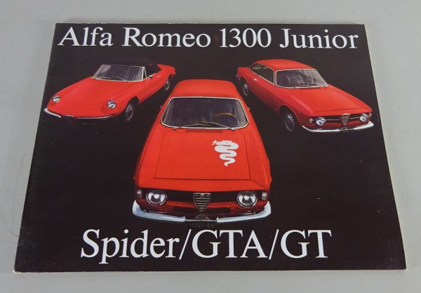 Prospekt / Broschüre Alfa Romeo 1300 Junior Spider / GTA / GT Stand 1969
