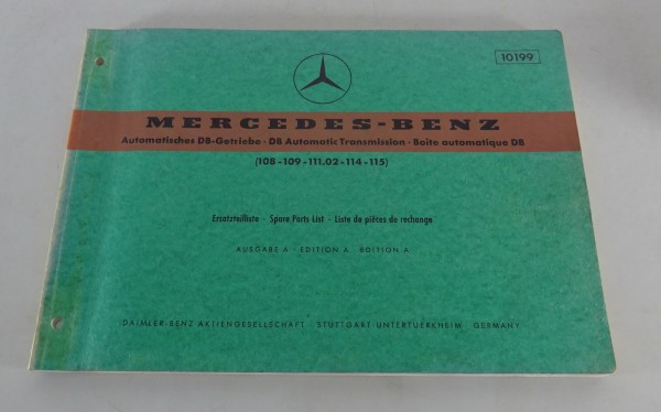 Teilekatalog Mercedes Benz W108, W109, W111 Automatisches DB-Getriebe 09/1971