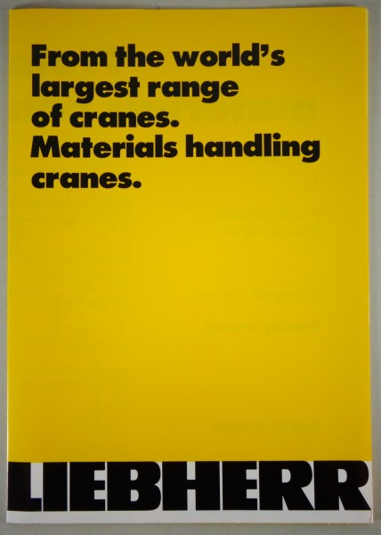 Brochure Liebherr „Materials handling cranes" printed 03/1985