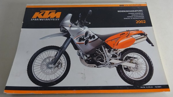 Betriebsanleitung / Handbuch KTM 640 LC4 Adventure Stand 2002