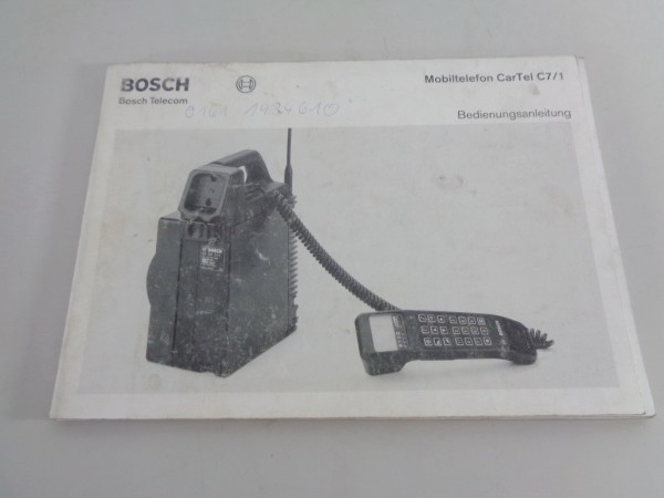 Betriebsanleitung / Handbuch Bosch Mobiltelefon CarTel C7/1