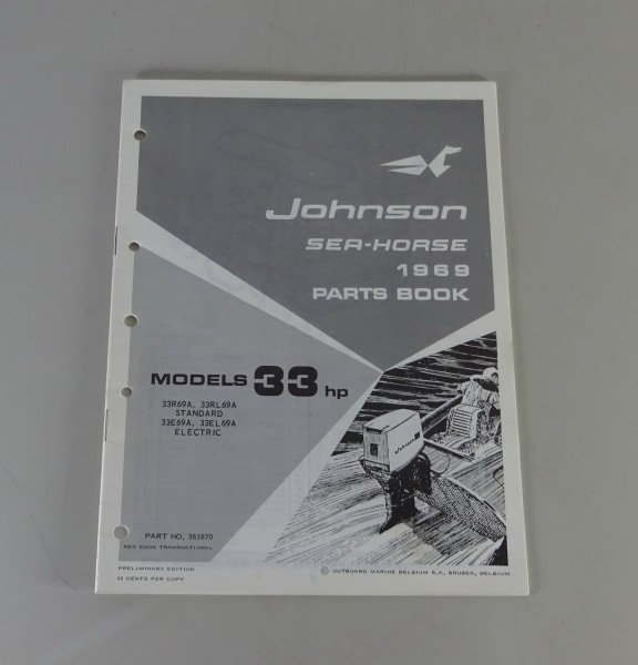 Teilekatalog OMC Johnson Outboards 33 PS Models von 1969