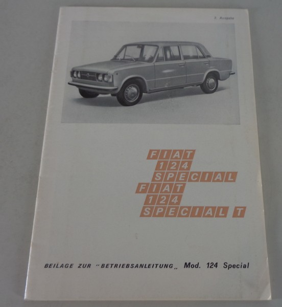 Betriebsanleitung / Handbuch Nachtrag Fiat 124 Special Stand 06/1971