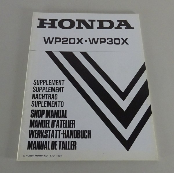 Werkstatthandbuch Ergänzung Honda Wasserpumpe WP 20X / WP 30X Stand 1994