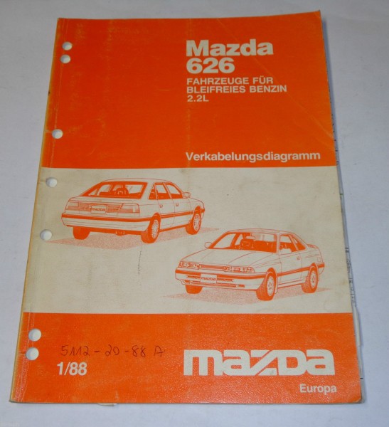 Werkstatthandbuch Mazda 626 Typ GD / GV 2,2l Elektrik Schaltpläne, Stand 01/1988