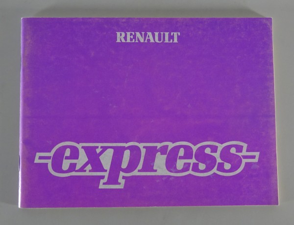 Betriebsanleitung / Handbuch Renault express Stand 1987/1988