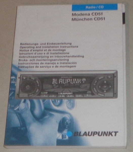 Betriebsanleitung Blaupunkt Autoradio Modena CD51 , München CD51 Stand 03/2001