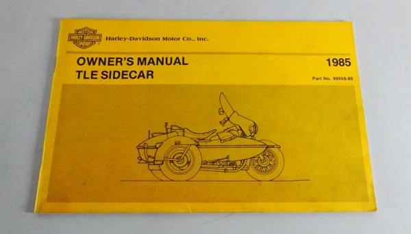 Betriebsanleitung / Owners Manual Harley Davidson TLE Sidecar Modellj. 1985