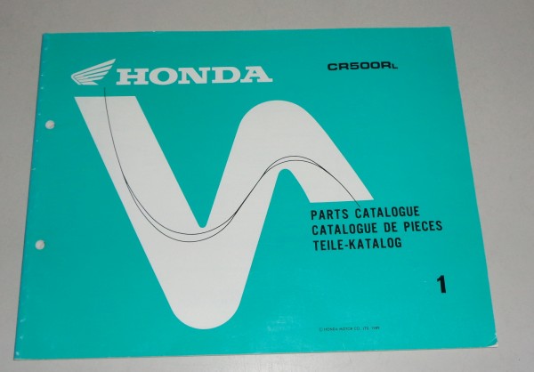 Teilekatalog / Parts Catalog Honda CR 500 R Vollcross-Enduro Stand 1989