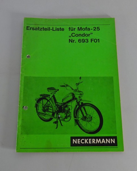 Teilekatalog / Ersatzteilliste Neckermann Condor Mofa-25 Nr. 693 F01 von 1967
