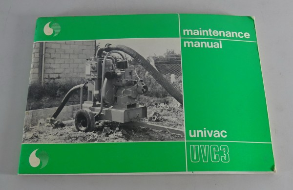 Werkstatthandbuch / Service Guide Sykes Unirac UVC 3 Centrifugal Pump Stand 1975