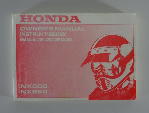 Owner´s Manual / Intruktieboek / Manual del Propietario Honda NX 500/ 650 1991