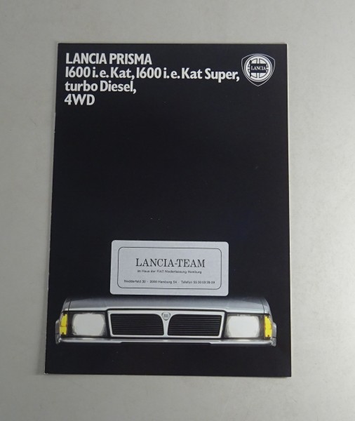 Prospekt / Broschüre Lancia Prisma 1600 i.e. - 4WD Allrad Stand 08/1987