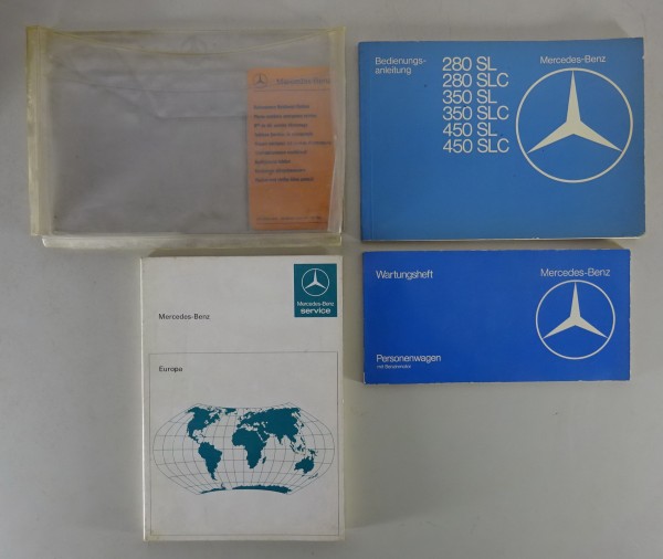 Bordmappe + Betriebsanleitung Mercedes R107 / C107 280-450 SL / SLC von 01/1977
