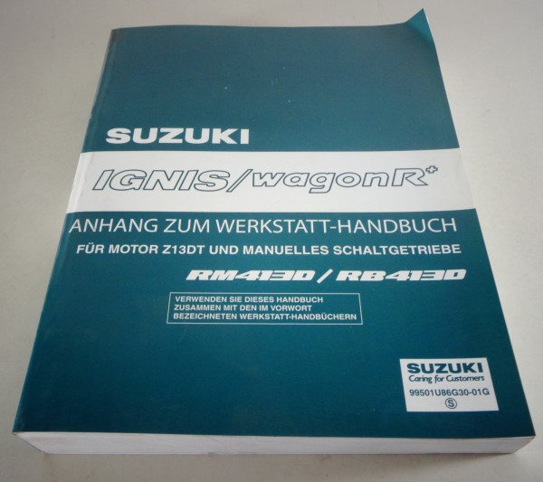 Werkstatthandbuch Nachtrag Suzuki Ignis RM413D / Wagon R+ RB413D Stand 08/2004