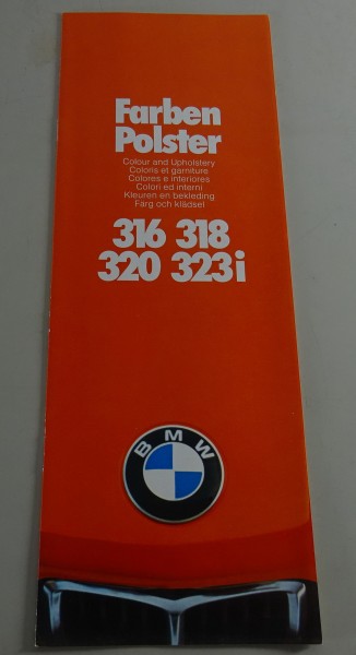 Prospekt Farben & Polster BMW 3er E21 316, 318, 320, 323i Modelljahr 1977