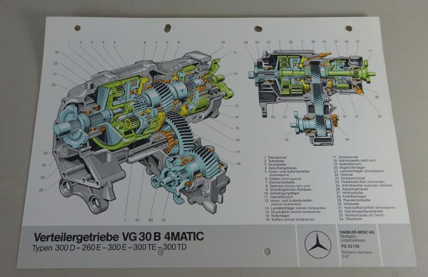 Schnittbild Mercedes-Benz Verteilergetriebe VG 30 B 4MATIC in W124 Stand 03/1987
