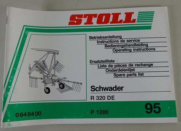 Teilekatalog / Betriebsanleitung Stoll Schwader R 320 DE Stand 1995